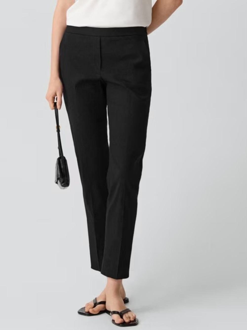 Theory Treeca Pull-On Pant in Good Linen | Black | Size 10